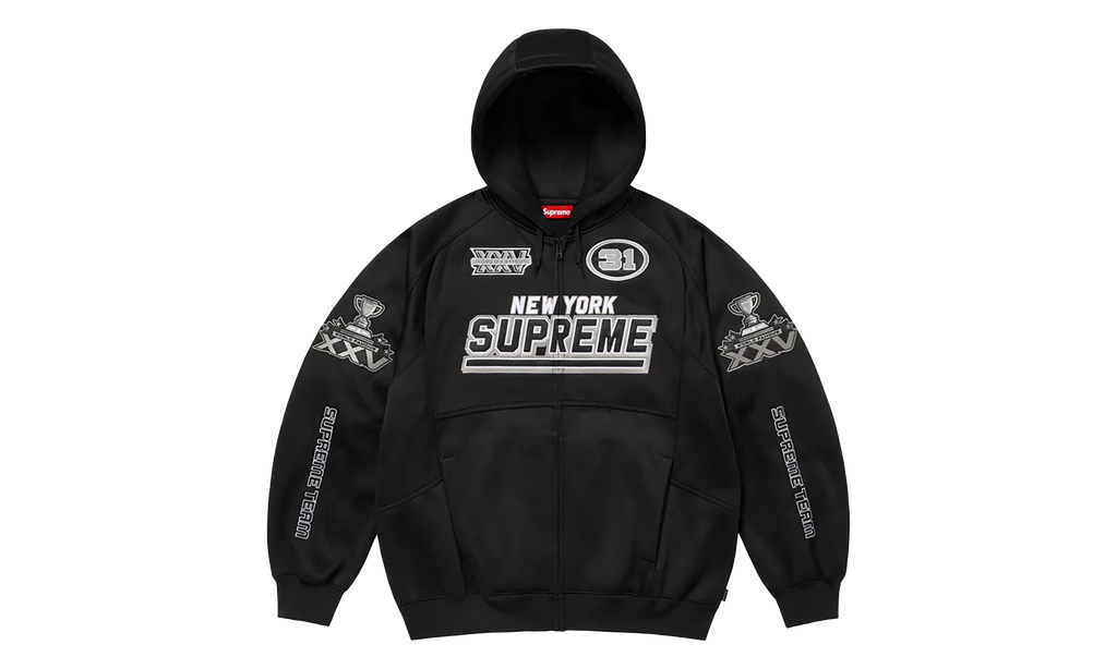 Football Zip Up Hooded Sweatshirt "FW25 - Black" SU26736