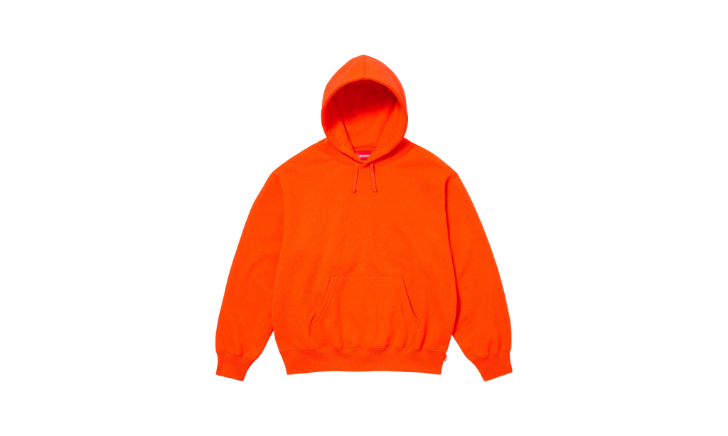 SATIN APPLIQUÉ HOODED SWEATSHIRT "FW24 - Orange" SU531