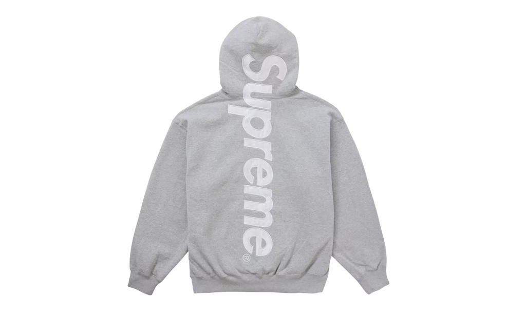 Satin Applique Hooded Sweatshirt "FW24 - Heather Grey" SU26581