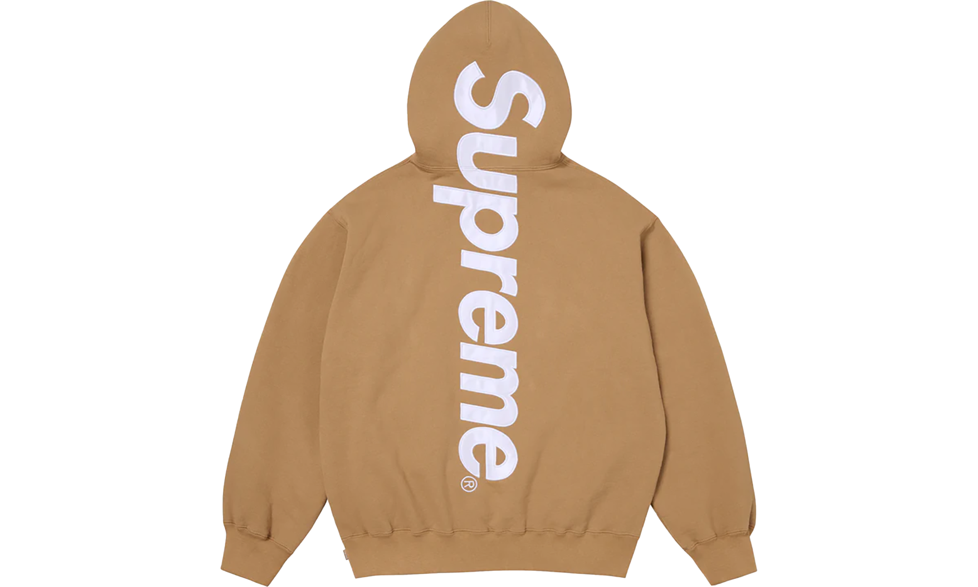 Satin Appliqué Hooded Sweatshirt "FW25 - Light Tan" SU26127