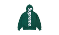 SATIN APPLIQUÉ HOODED SWEATSHIRT "FW24 - Green" SU530