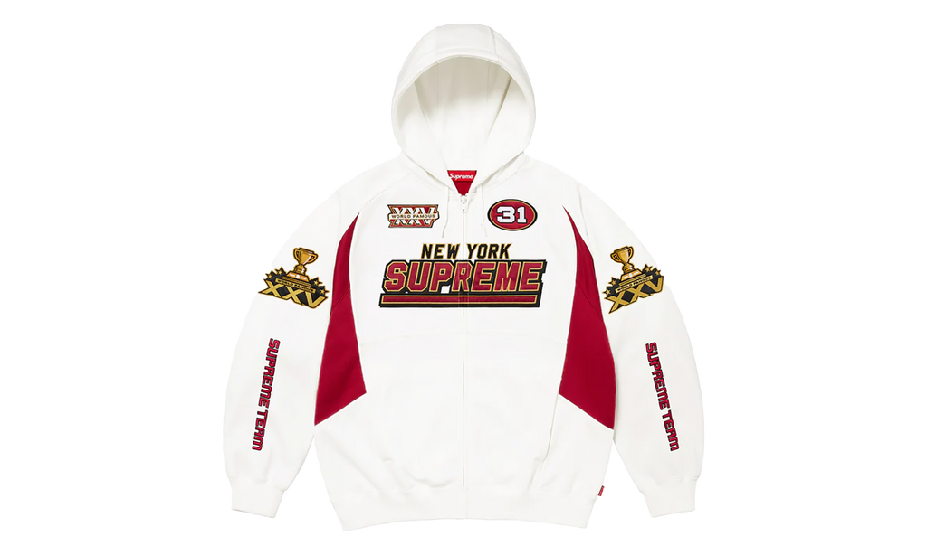 Football Zip Up Hooded Sweatshirt "FW25 - white" SU26734