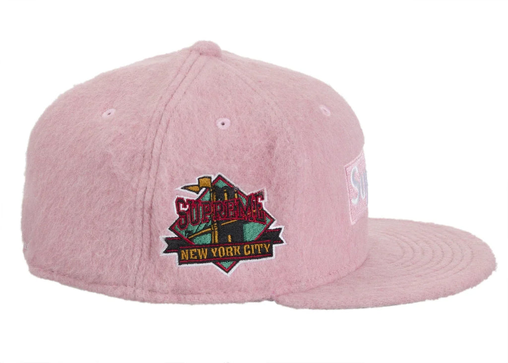 Supreme Mohair Box Logo New Era Pink