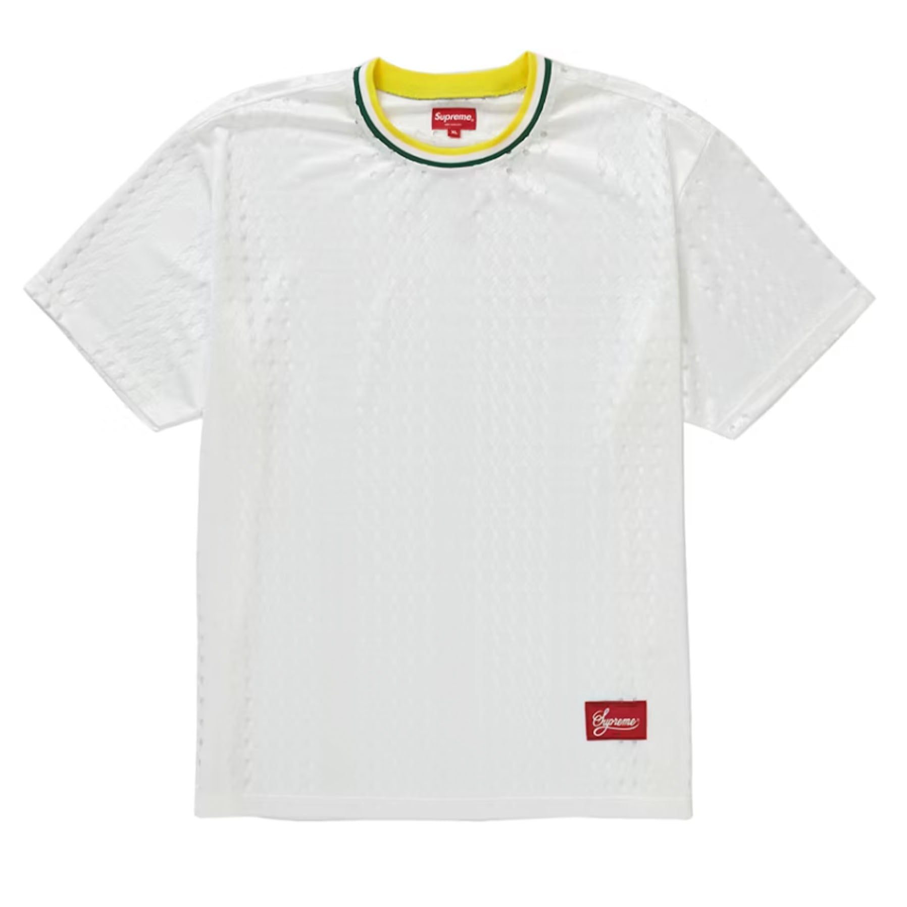 Supreme Perforated Stripe Warm Up Top White [USED] - M (Used)