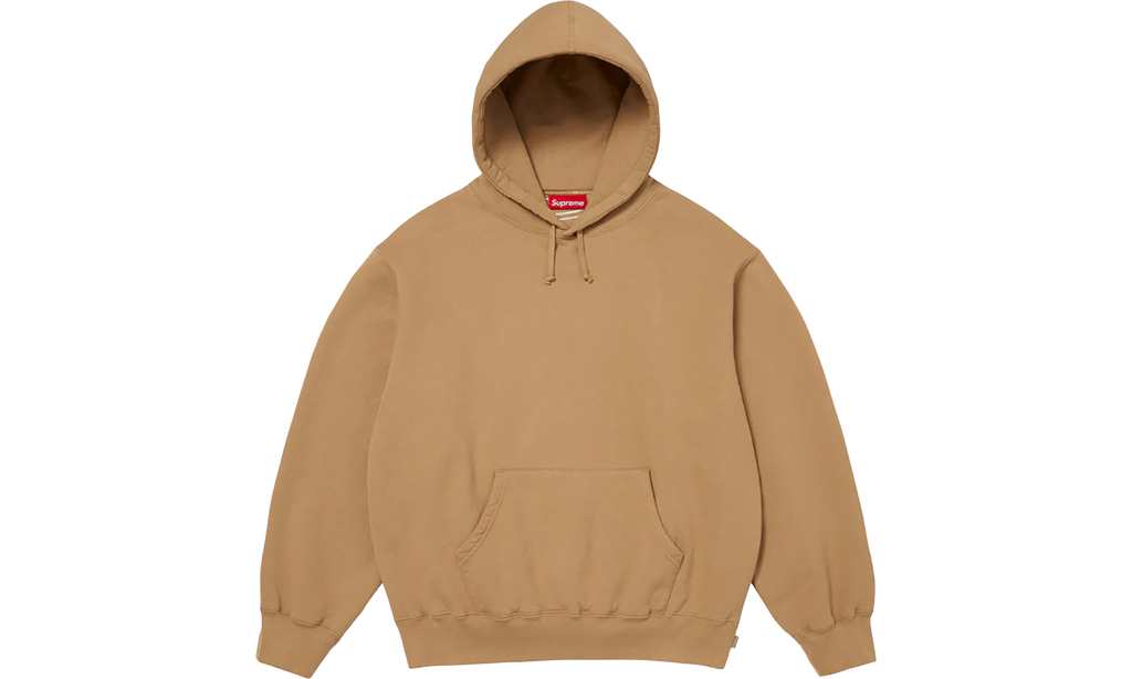 Satin Appliqué Hooded Sweatshirt "FW25 - Light Tan" SU26127
