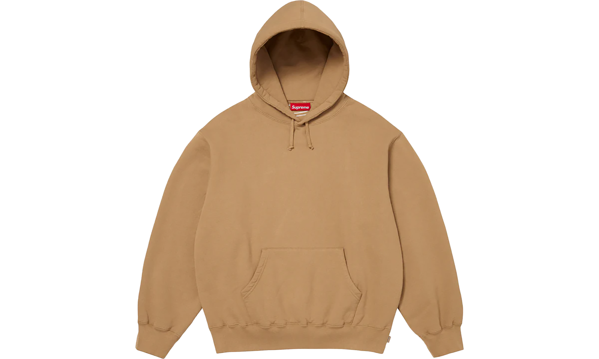 Satin Appliqué Hooded Sweatshirt "FW25 - Light Tan" SU26127