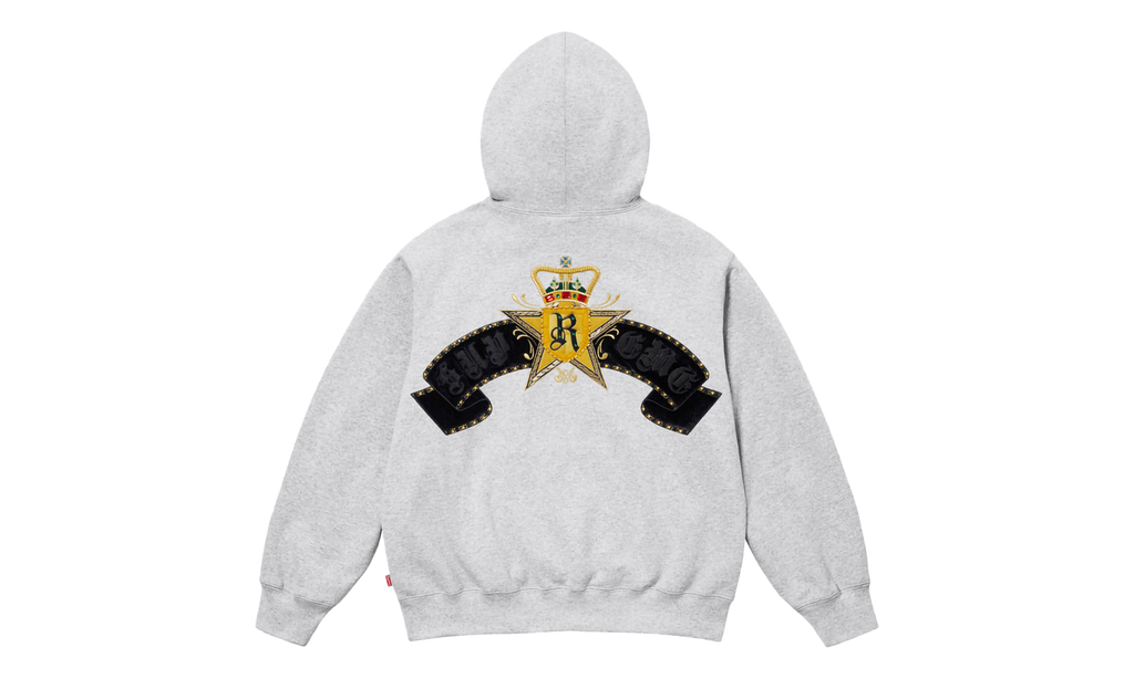 Crest Zip Up Hooded Sweatshirt "SS25 - Heather Grey" SU25152