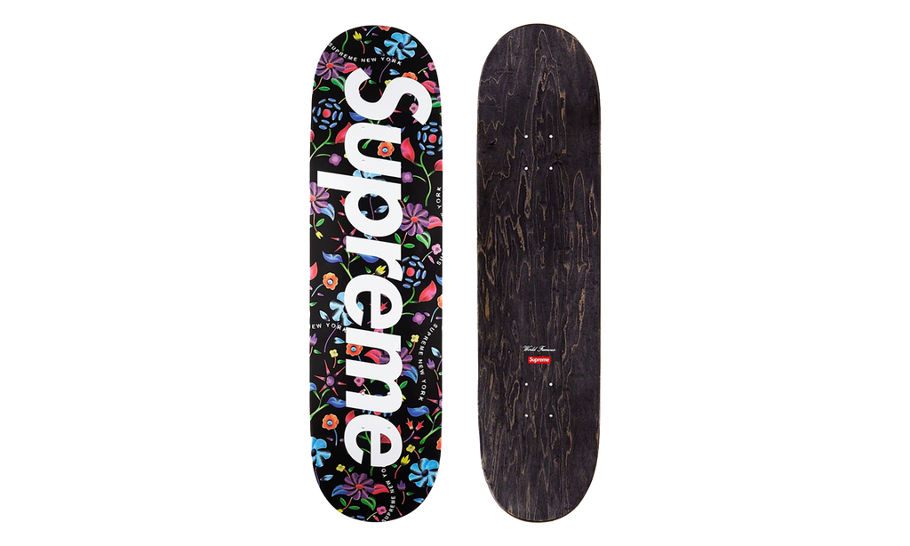 Airbrushed Floral Skateboard "SS19 - Black" SU28114