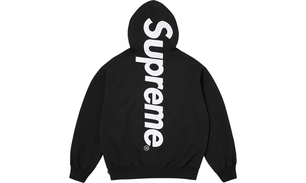 Satin Appliqué Hooded Sweatshirt "FW25 - Black" SU26126