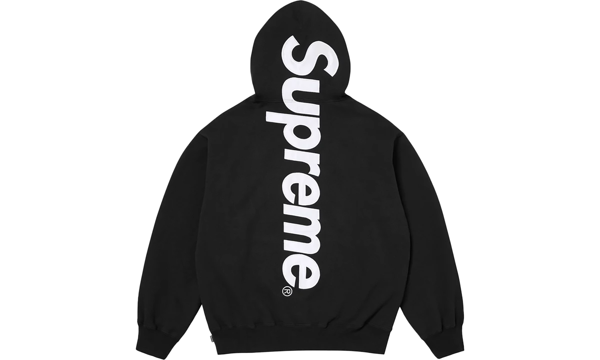 Satin Appliqué Hooded Sweatshirt "FW25 - Black" SU26126