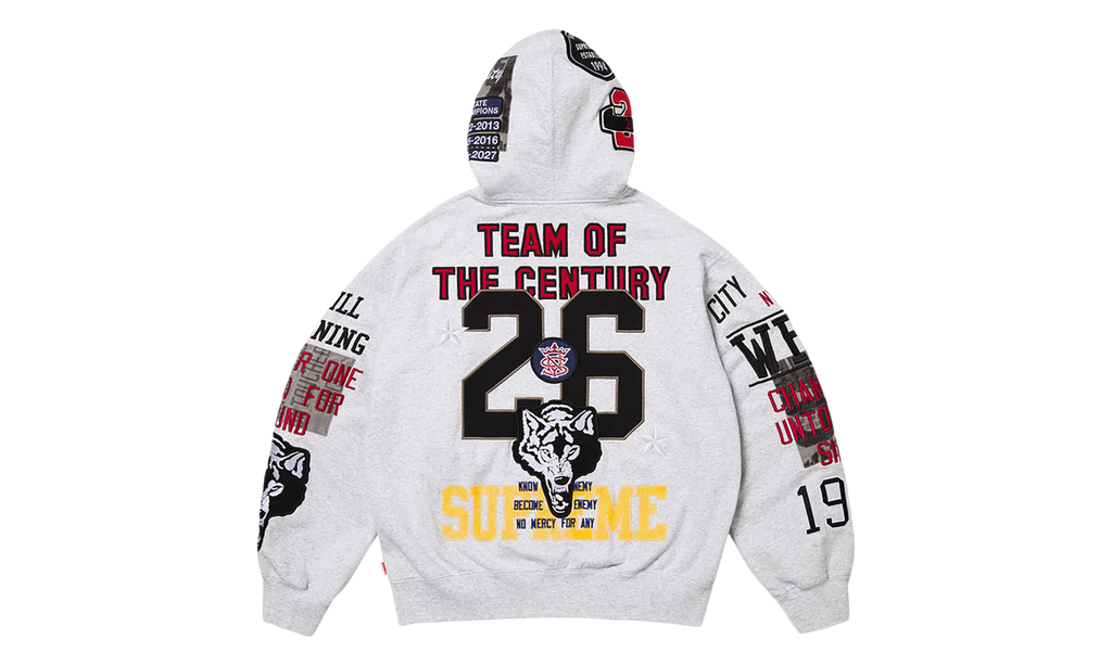 Warriors Appliqué Zip Up Hooded Sweatshirt "SS26 - Ash Grey" SU27598