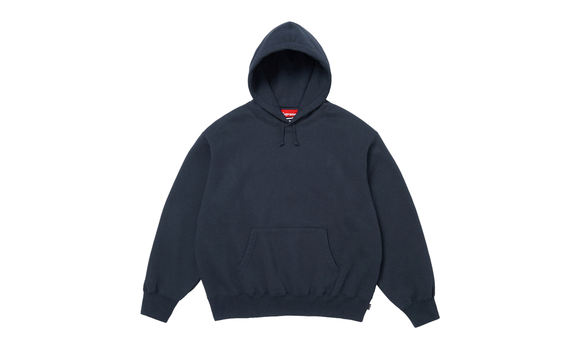 Satin Appliqué Hooded Sweatshirt "SS26 - Navy" SU27500