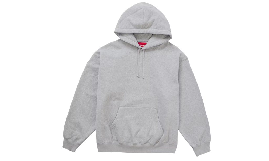 Satin Applique Hooded Sweatshirt "FW24 - Heather Grey" SU26581