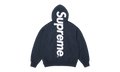 Satin Appliqué Hooded Sweatshirt "SS26 - Navy" SU27500