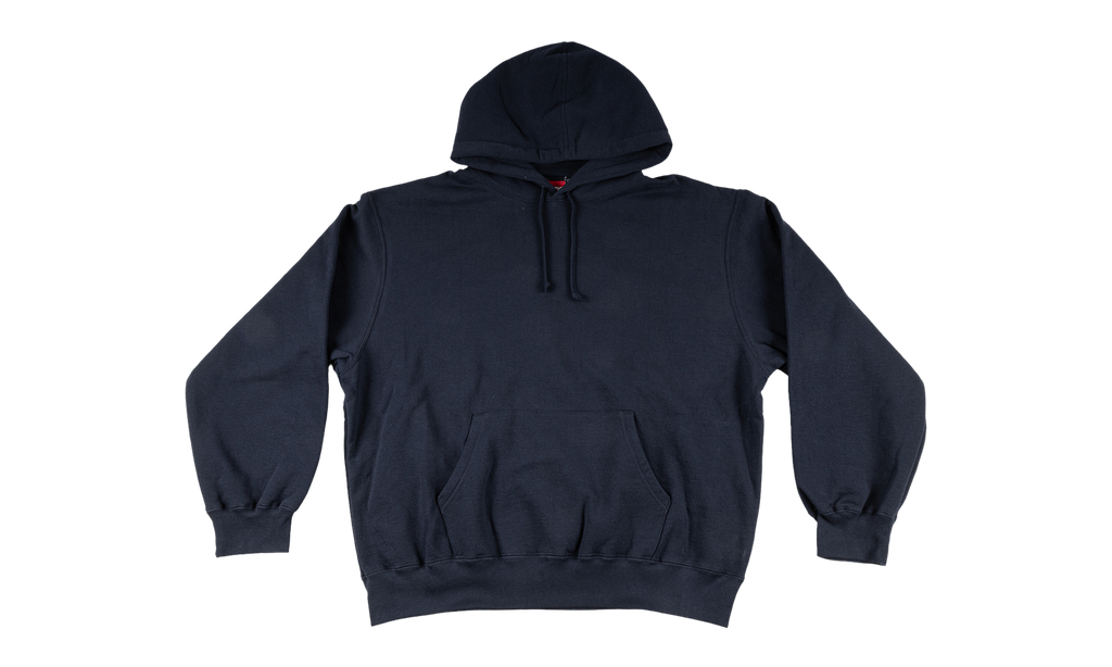 Satin Appliqué Hooded Sweatshirt "SS26 - Navy" SU27031