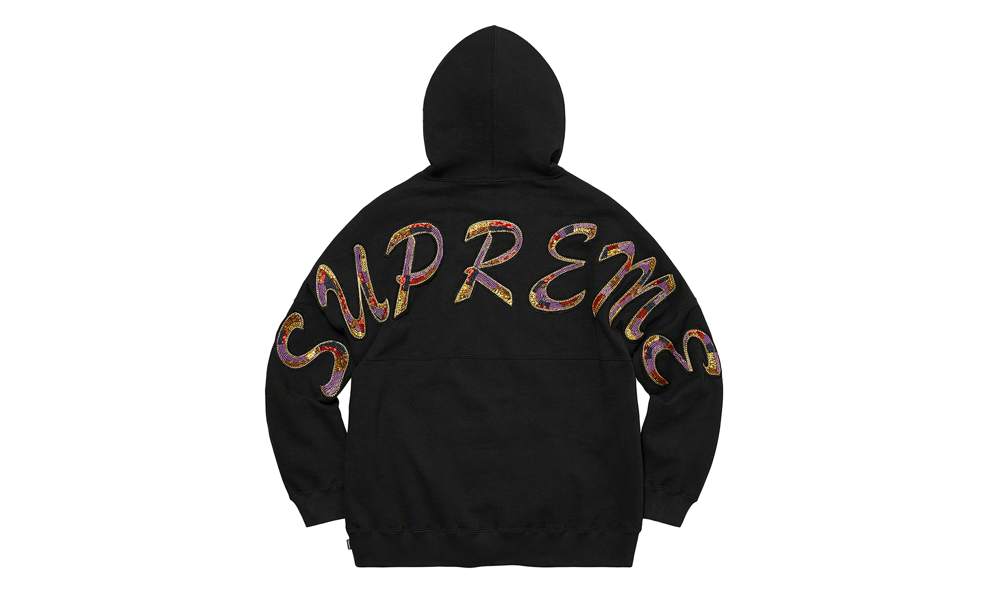 Beaded Hooded Sweatshirt "SS22 Black" SU1021
