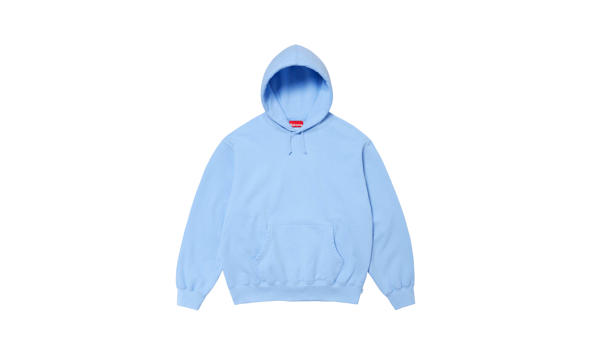 SATIN APPLIQUÉ HOODED SWEATSHIRT "FW24 - Light Blue" SU528