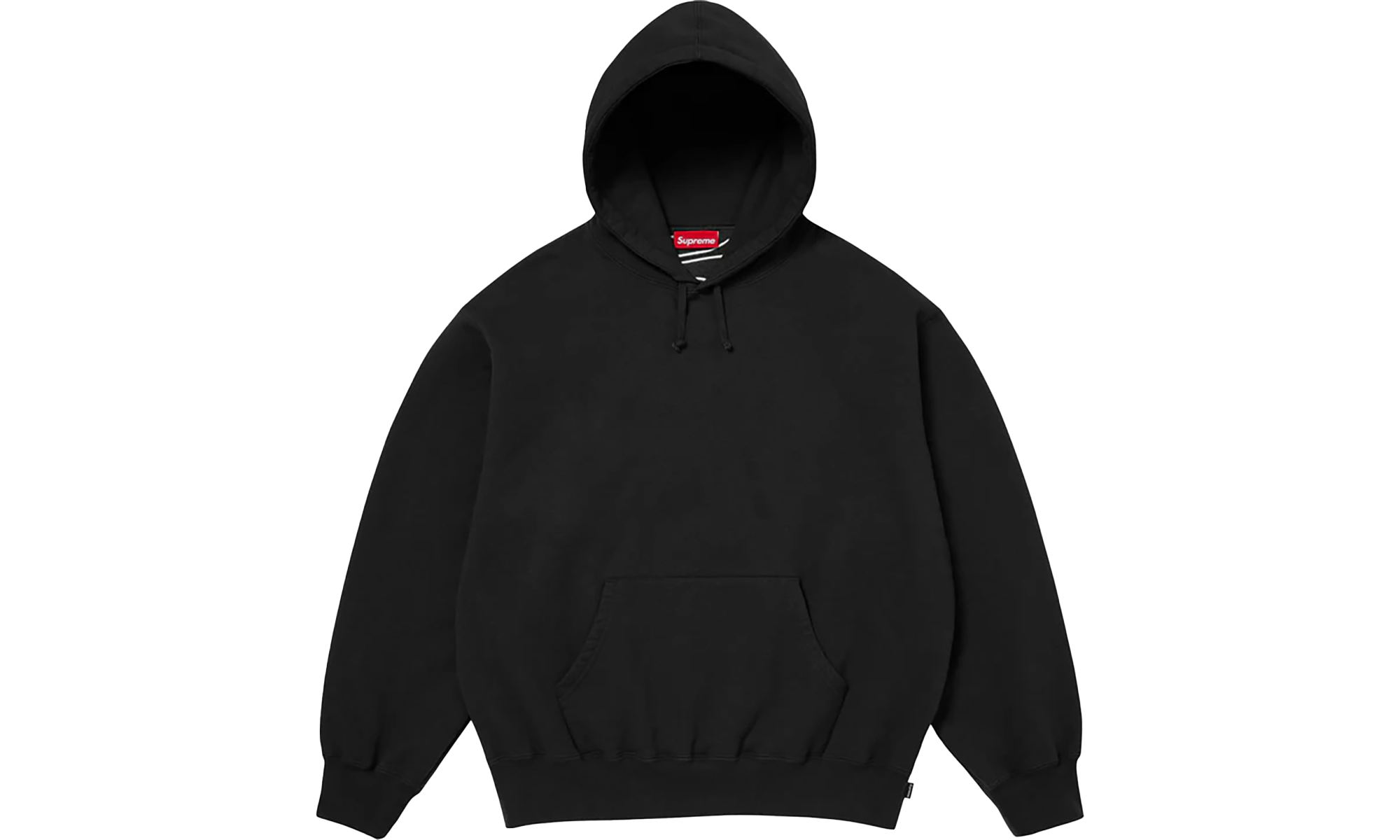 Satin Appliqué Hooded Sweatshirt "FW25 - Black" SU26126