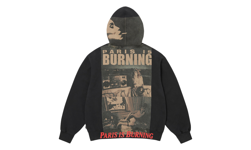 Paris Is Burning Zip Up Hooded Sweatshirt "SS26 - Black" SU27940