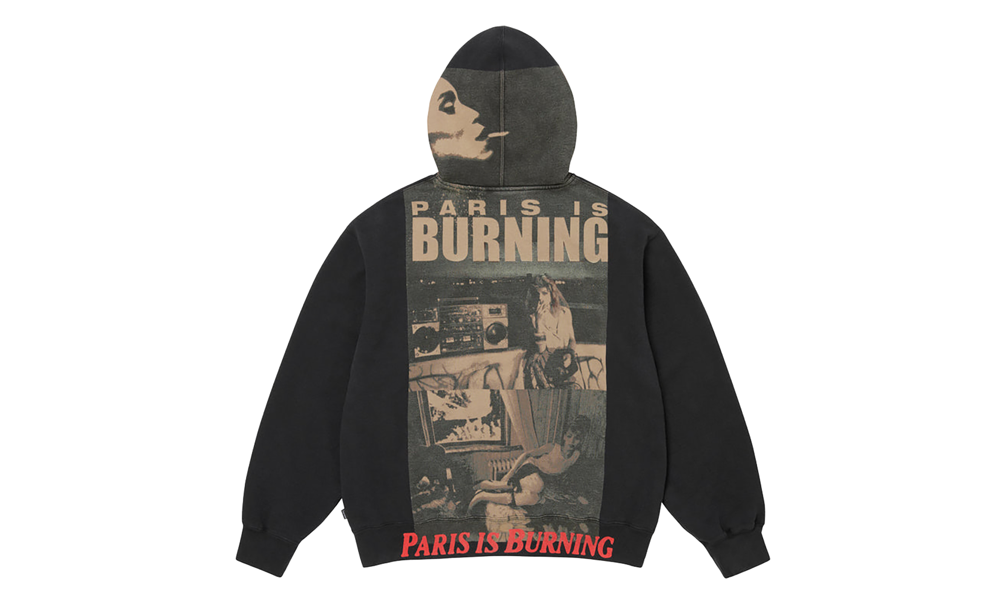 Paris Is Burning Zip Up Hooded Sweatshirt "SS26 - Black" SU27940