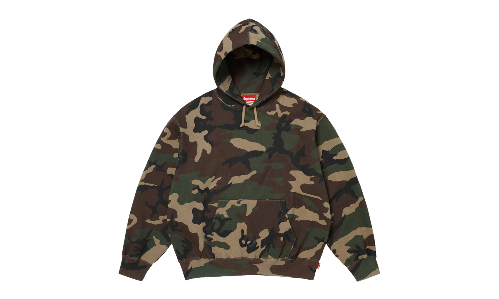 Satin Appliqué Hooded Sweatshirt "SS26 - Woodland Camo" SU27497
